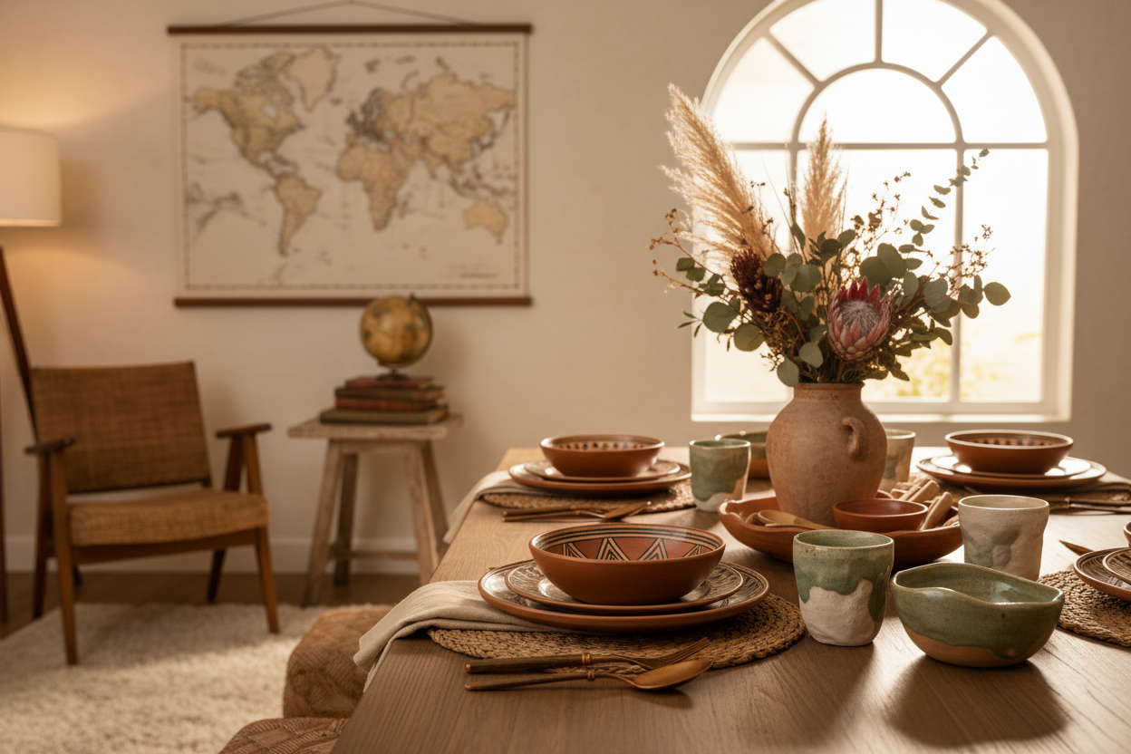 ### Hero Section

- Headline: HomebodyPlus: Where Global Curiosity Meets the Heart of Home
- Subheadline: Slow-travel inspirations, crafted into tools that make every dinner feel like a gentle journey.